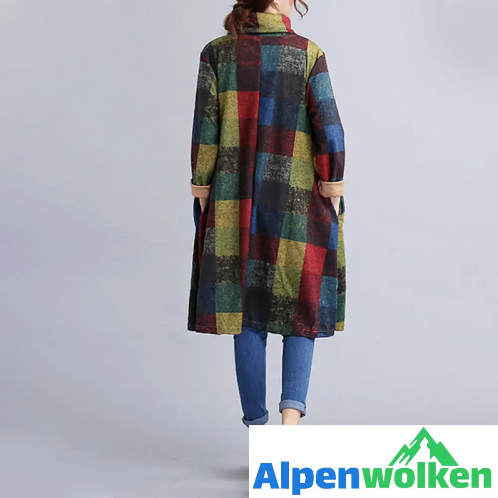 Alpenwolken - Unregelmäßiges Kleid mit Rollkragen für Damen