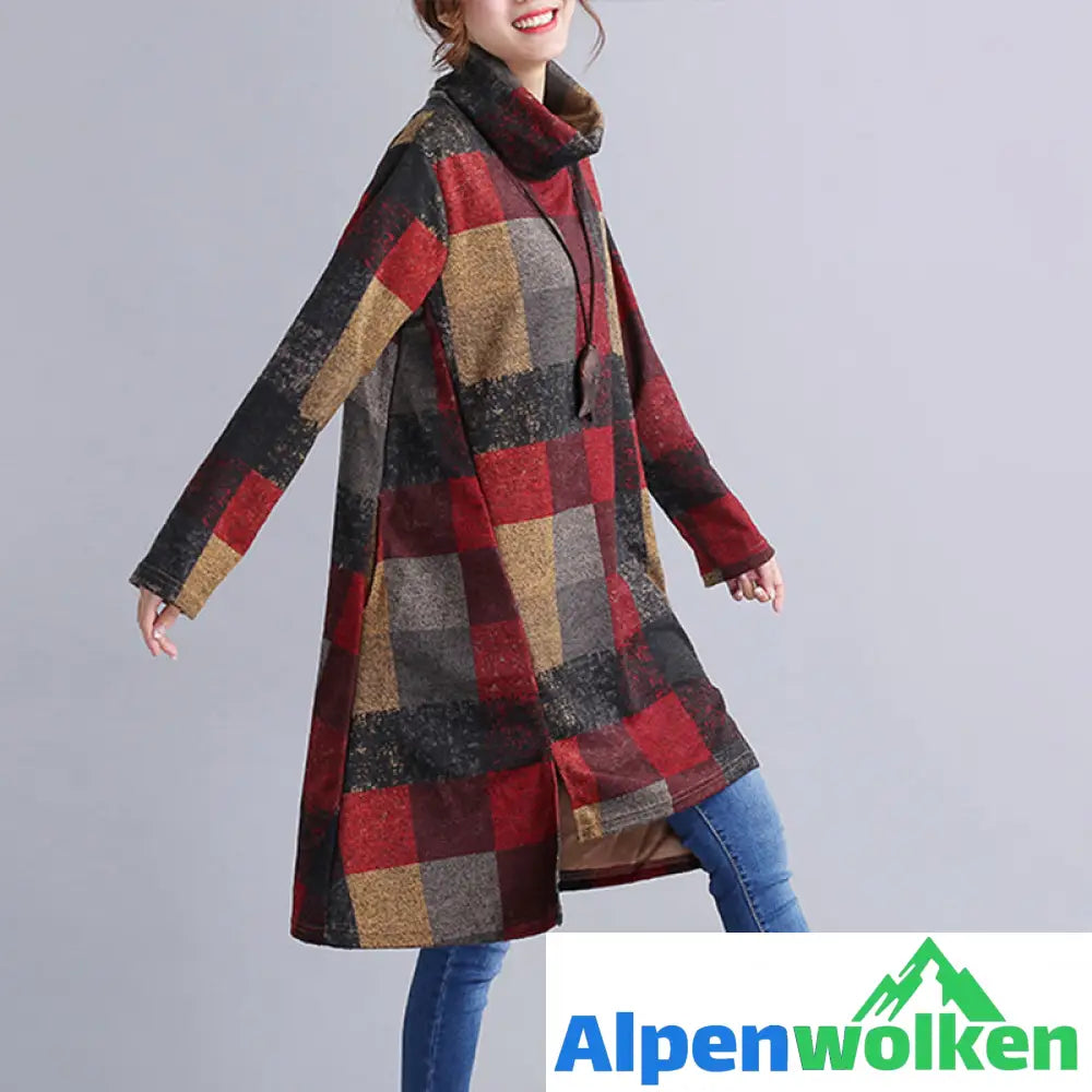 Alpenwolken - Unregelmäßiges Kleid mit Rollkragen für Damen