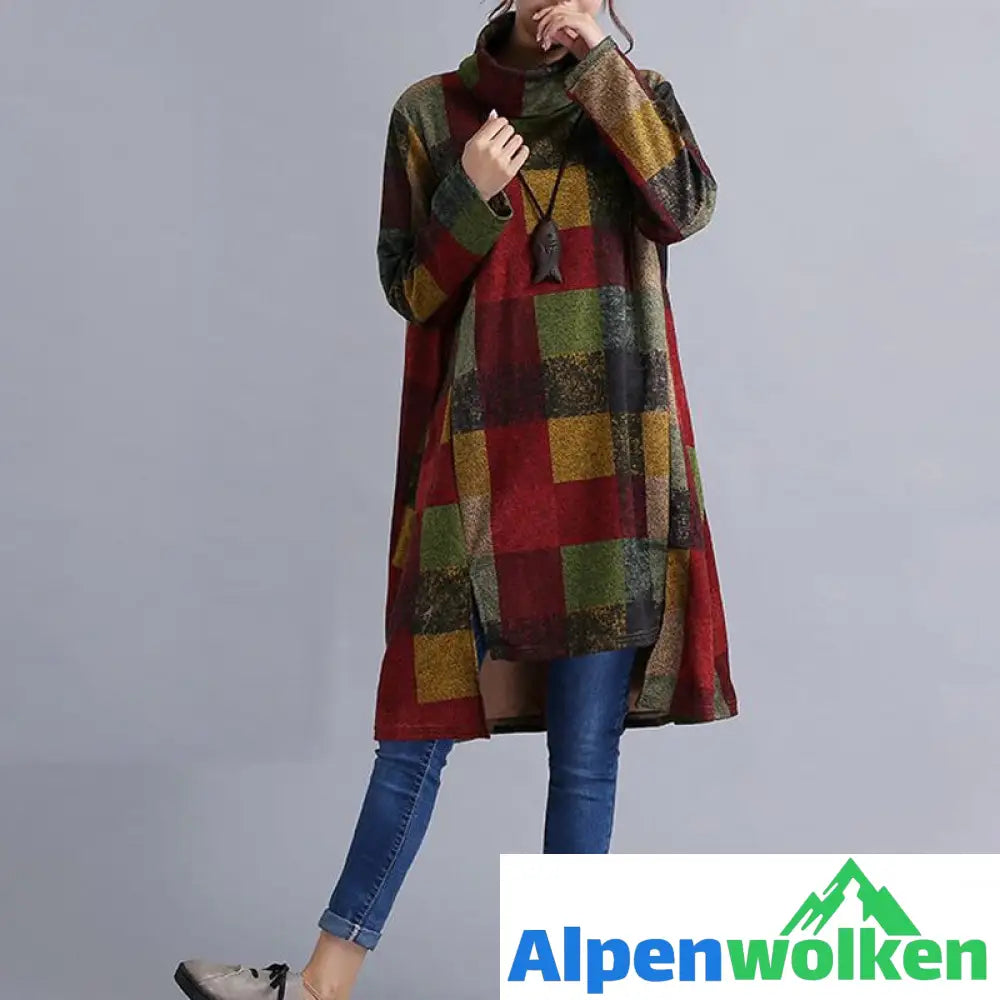 Alpenwolken - Unregelmäßiges Kleid mit Rollkragen für Damen