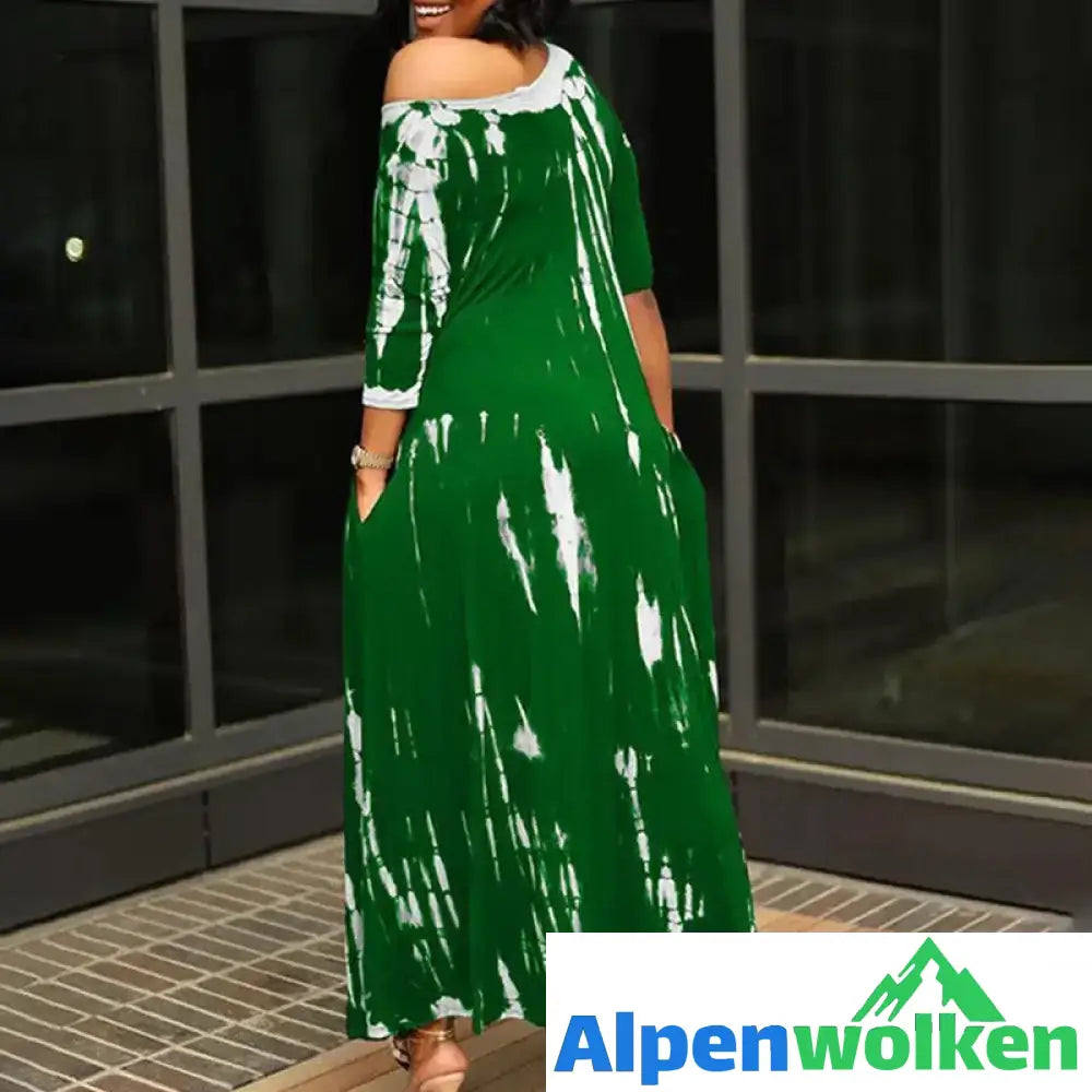 Alpenwolken - Unregelmäßiges Kleid mit Tie-Dye-Print