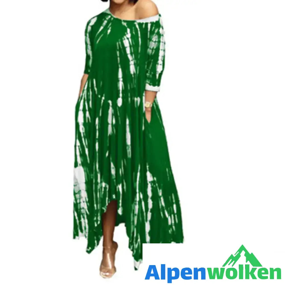 Alpenwolken - Unregelmäßiges Kleid mit Tie-Dye-Print