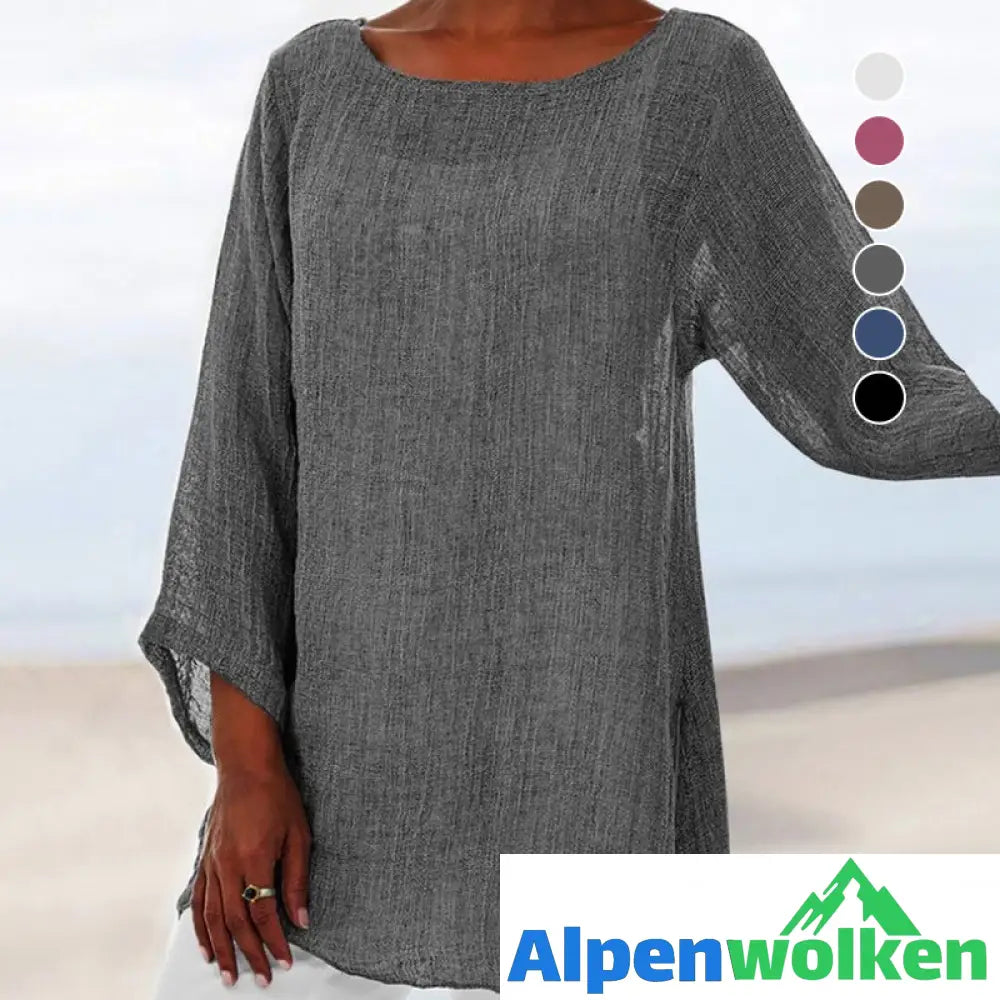 Alpenwolken - Unregelmäßiges Langarm-T-Shirt