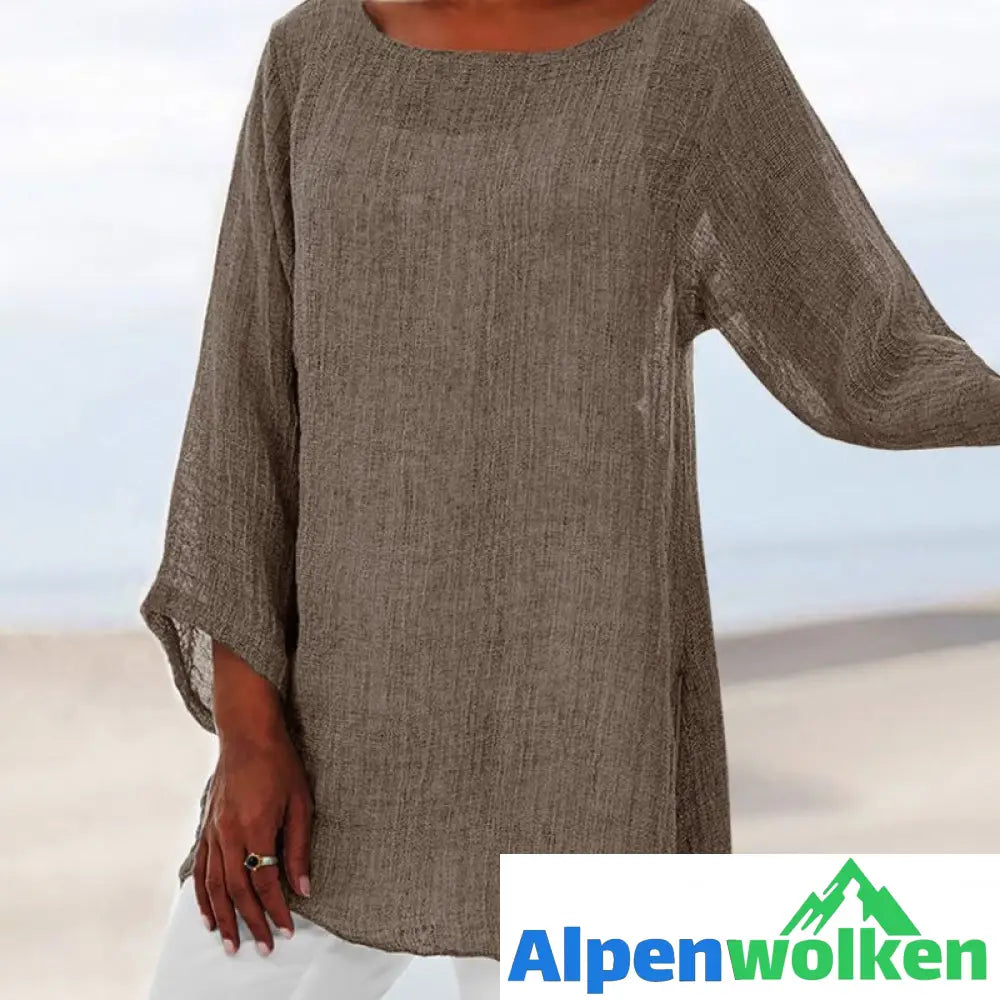 Alpenwolken - Unregelmäßiges Langarm-T-Shirt