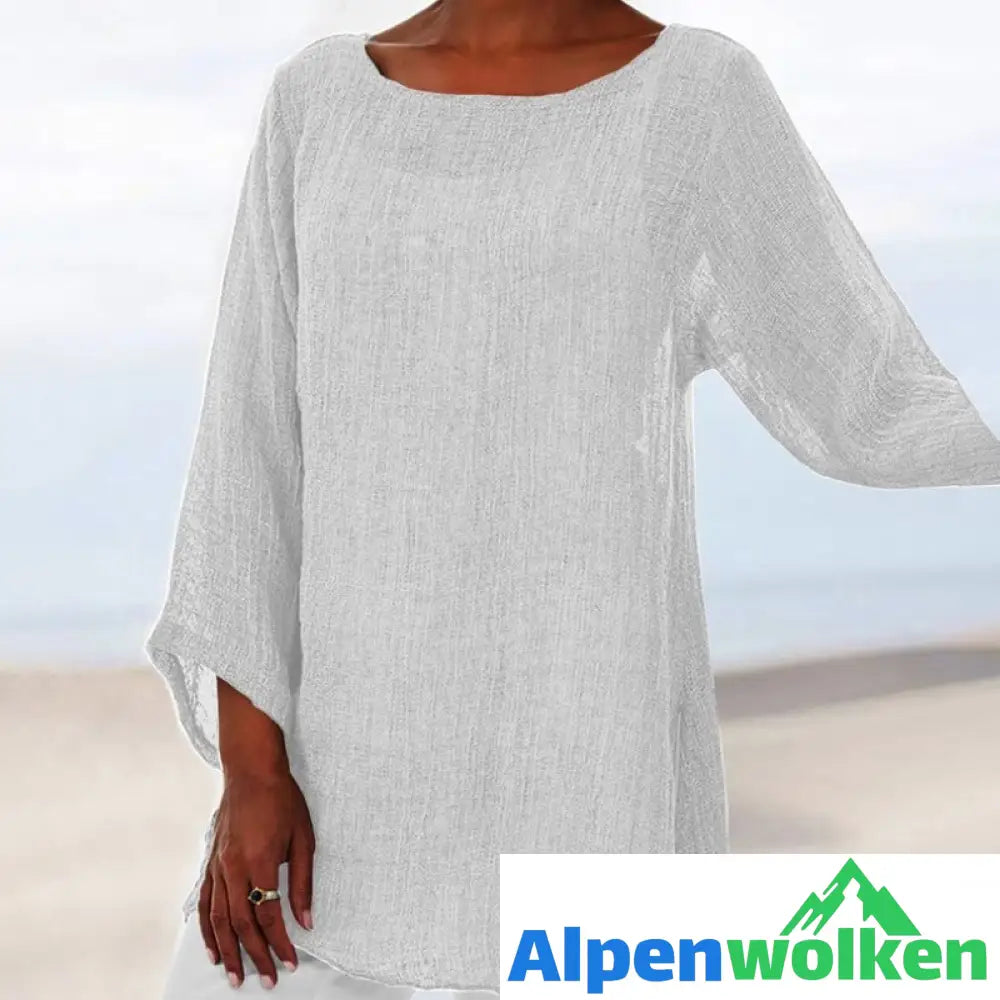 Alpenwolken - Unregelmäßiges Langarm-T-Shirt