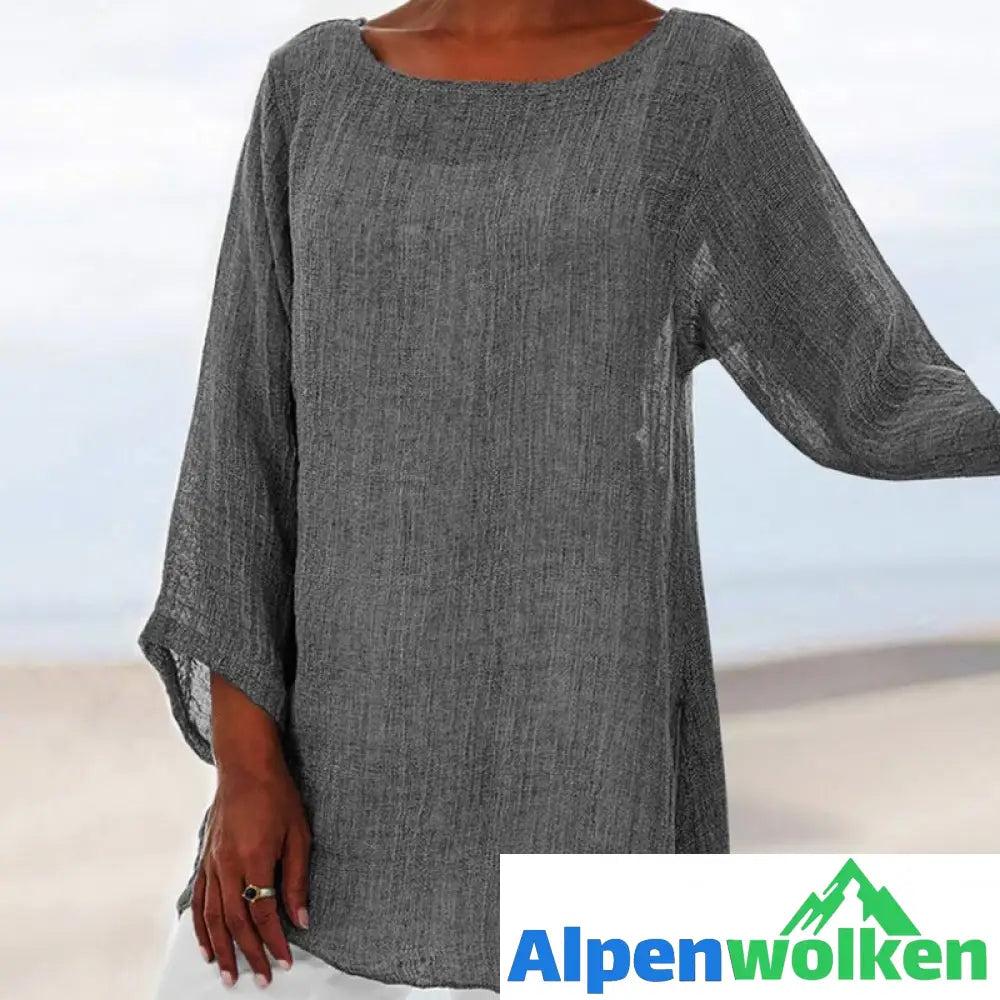 Alpenwolken - Unregelmäßiges Langarm-T-Shirt