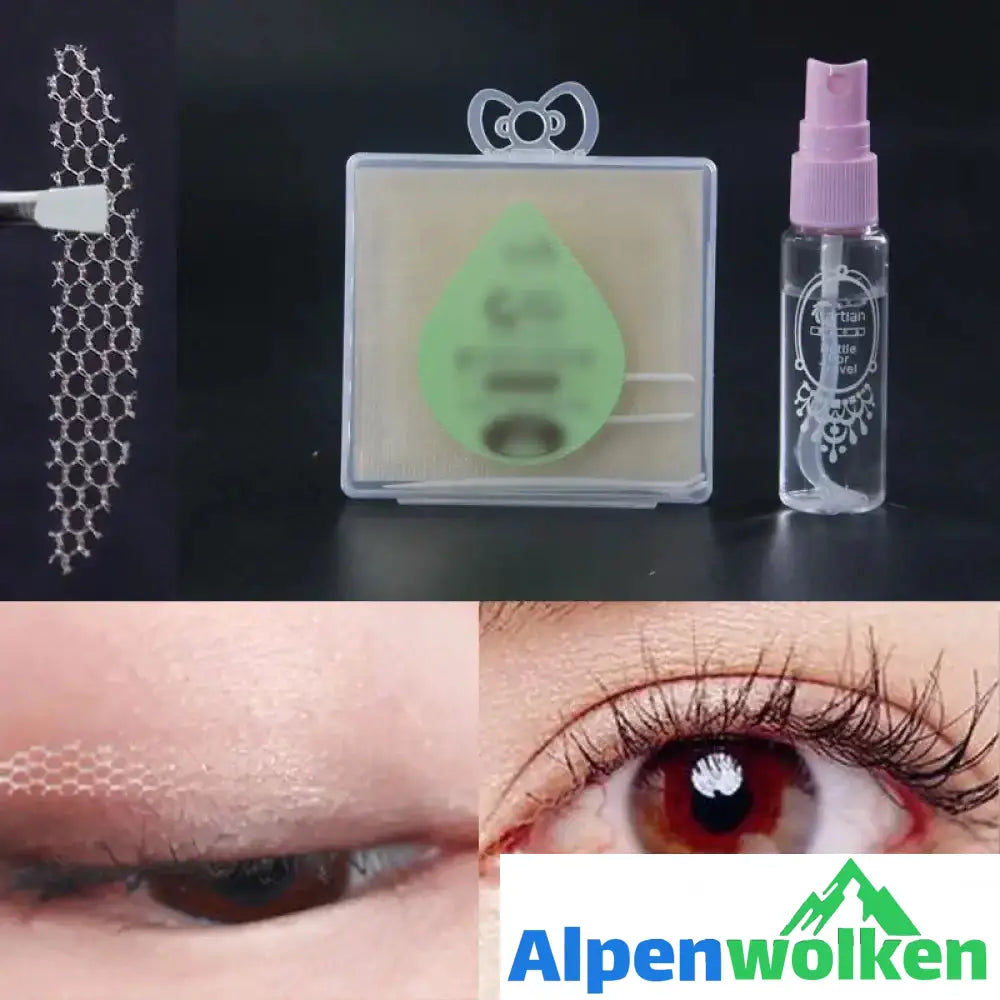 Alpenwolken - Unsichtbare doppelte Augenlidstreifen 20 ml Sprühflasche + Augenlidstreifen (120 Stück)