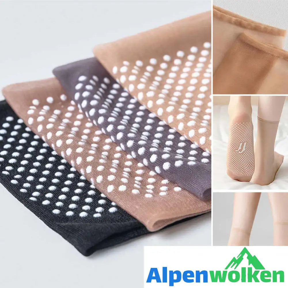 Alpenwolken - Unsichtbare, rutschfeste Kristallseidensocken für Frühling und Sommer