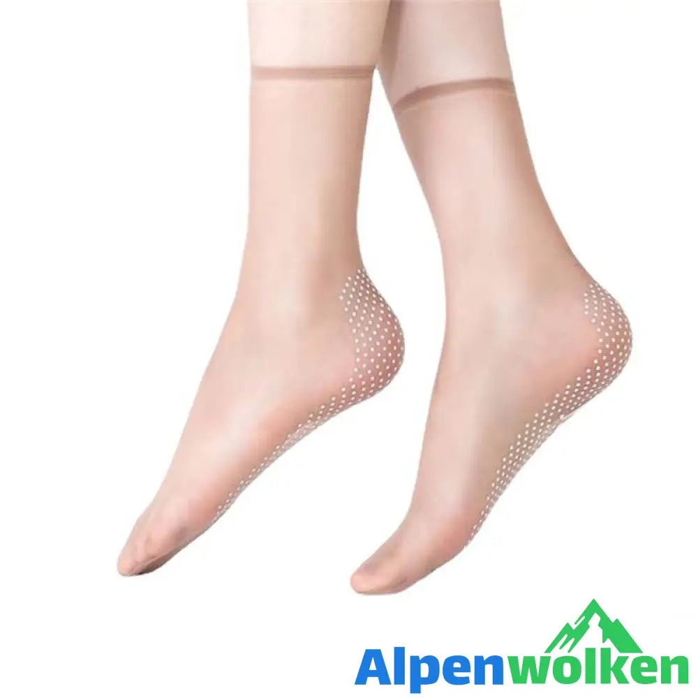 Alpenwolken - Unsichtbare, rutschfeste Kristallseidensocken für Frühling und Sommer