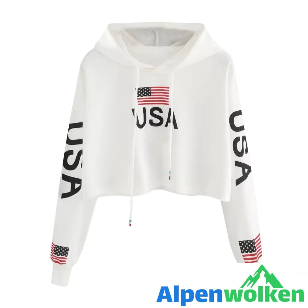 Alpenwolken - Usa Crop Pullover XXL