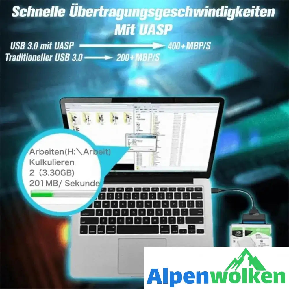 Alpenwolken - USB 3.0 bis 2.5 / 3.5 "SATA III Festplattenadapter