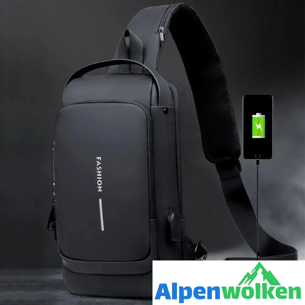 Alpenwolken - USB-Ladesport-Sling Anti-Diebstahl-Umhängetasche