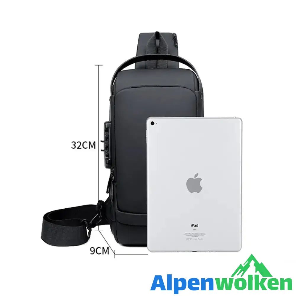 Alpenwolken - USB-Ladesport-Sling Anti-Diebstahl-Umhängetasche