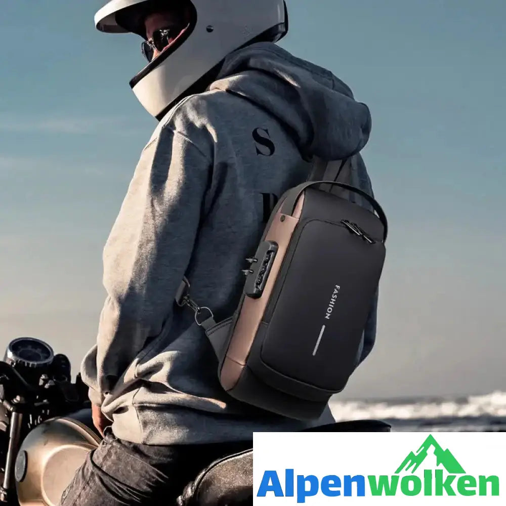 Alpenwolken - USB-Ladesport-Sling Anti-Diebstahl-Umhängetasche