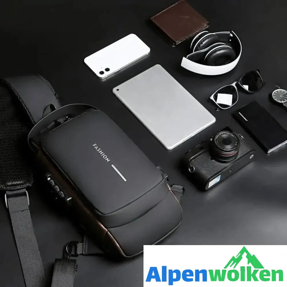 Alpenwolken - USB-Ladesport-Sling Anti-Diebstahl-Umhängetasche