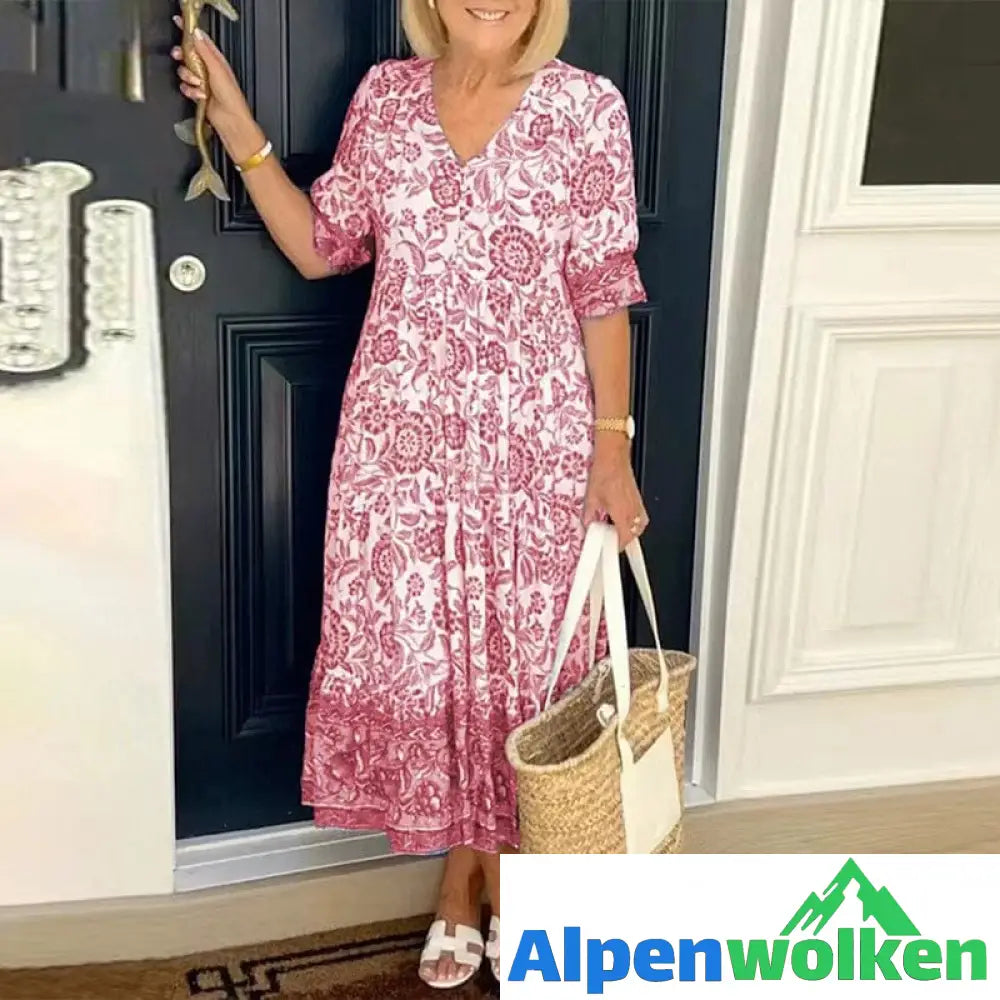 Alpenwolken - 💐✨V-Ausschnitt Böhmisches Kleid✨💐