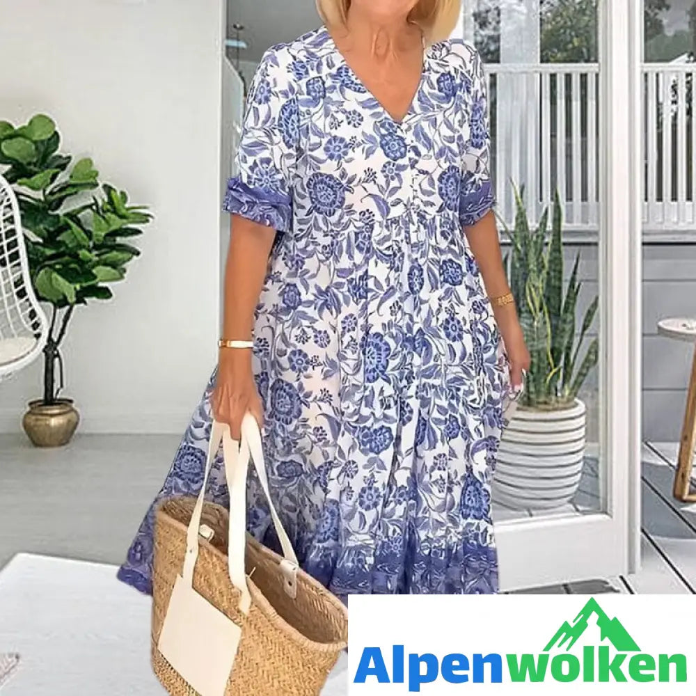 Alpenwolken - 💐✨V-Ausschnitt Böhmisches Kleid✨💐