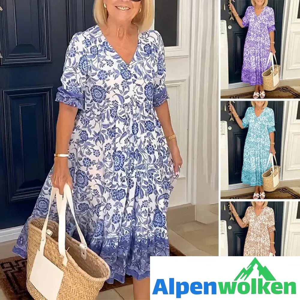 Alpenwolken - 💐✨V-Ausschnitt Böhmisches Kleid✨💐