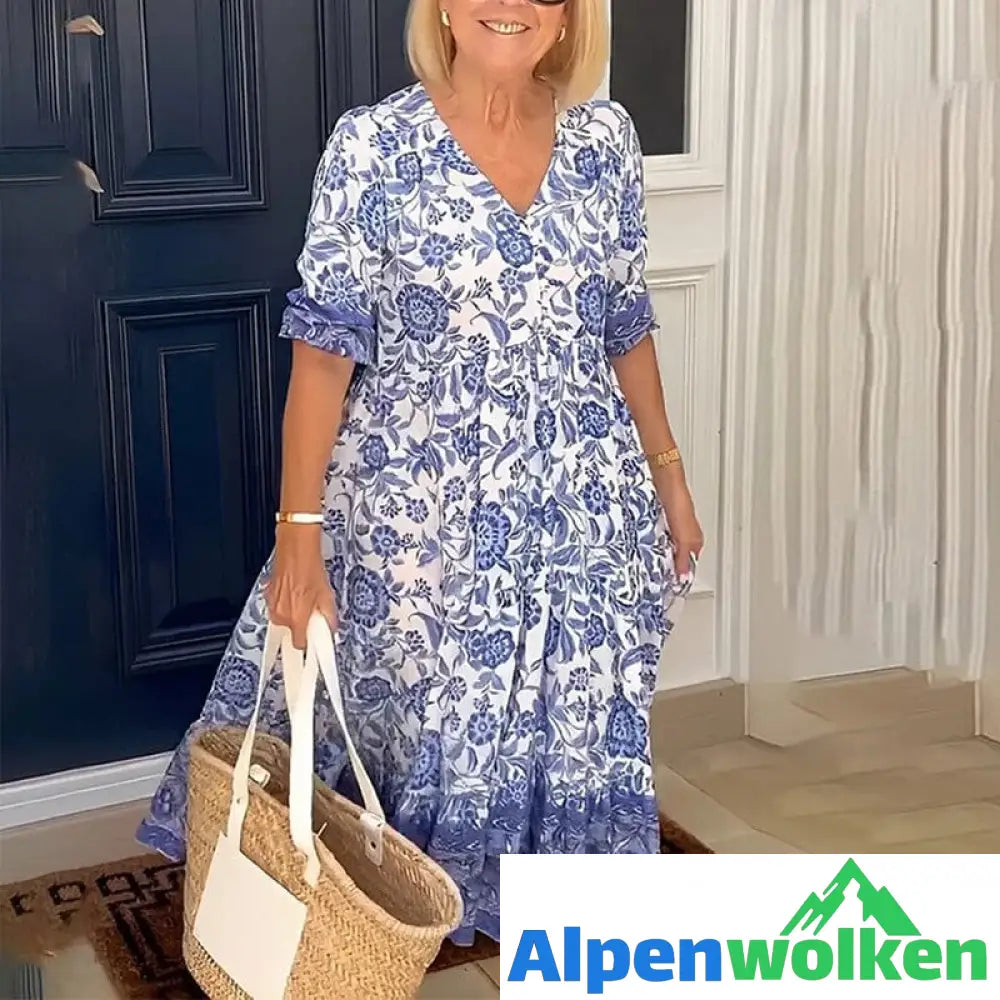 Alpenwolken - 💐✨V-Ausschnitt Böhmisches Kleid✨💐