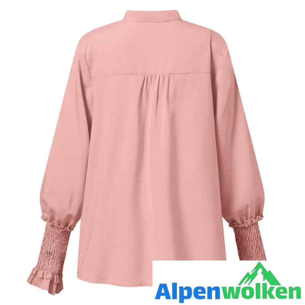 Alpenwolken - V-Neck Long Sleeve Loose Casual T-Shirt