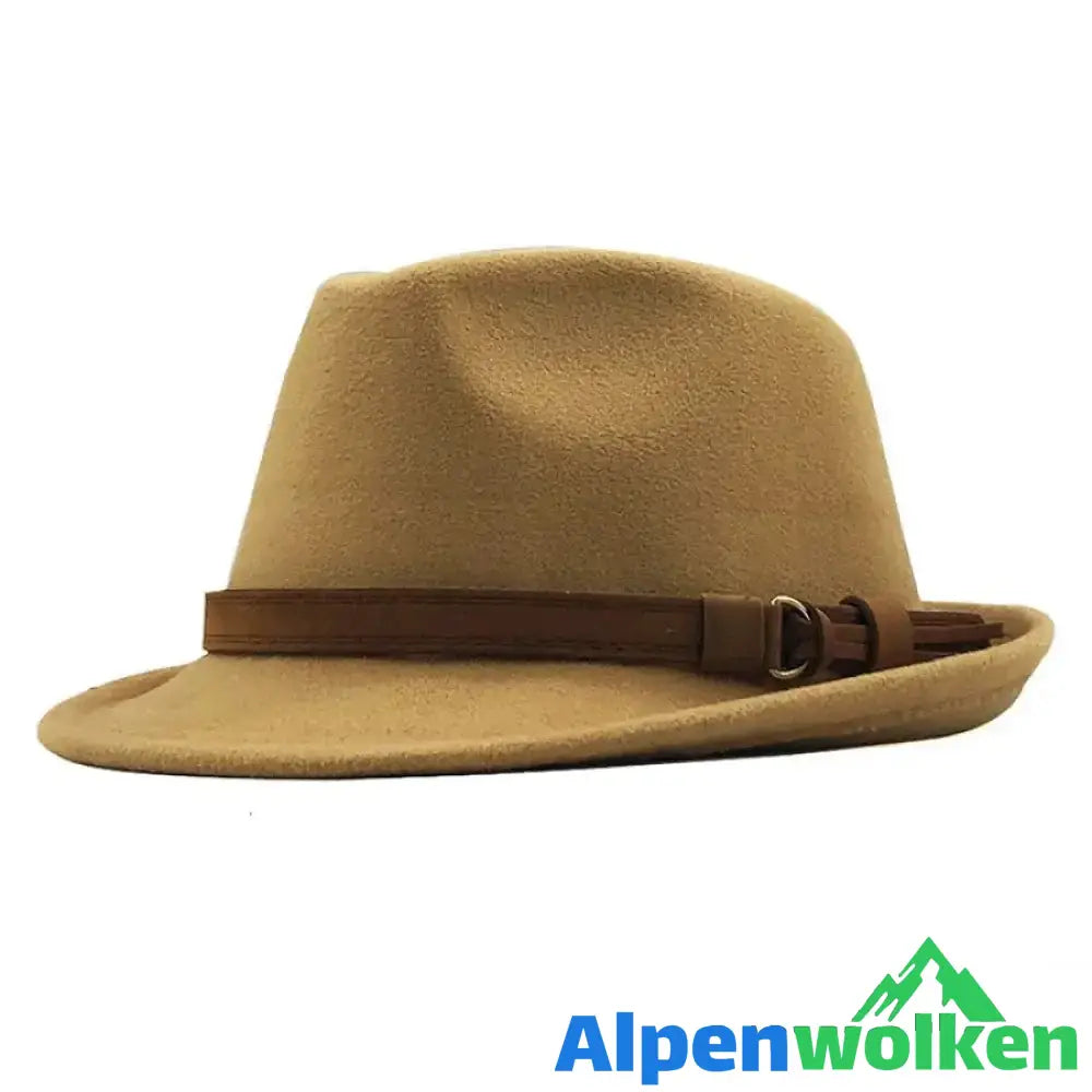 Alpenwolken - Vatertag/Christi Himmelfahrt Geschenke Herrenhut mit Lederschnalle Khaki