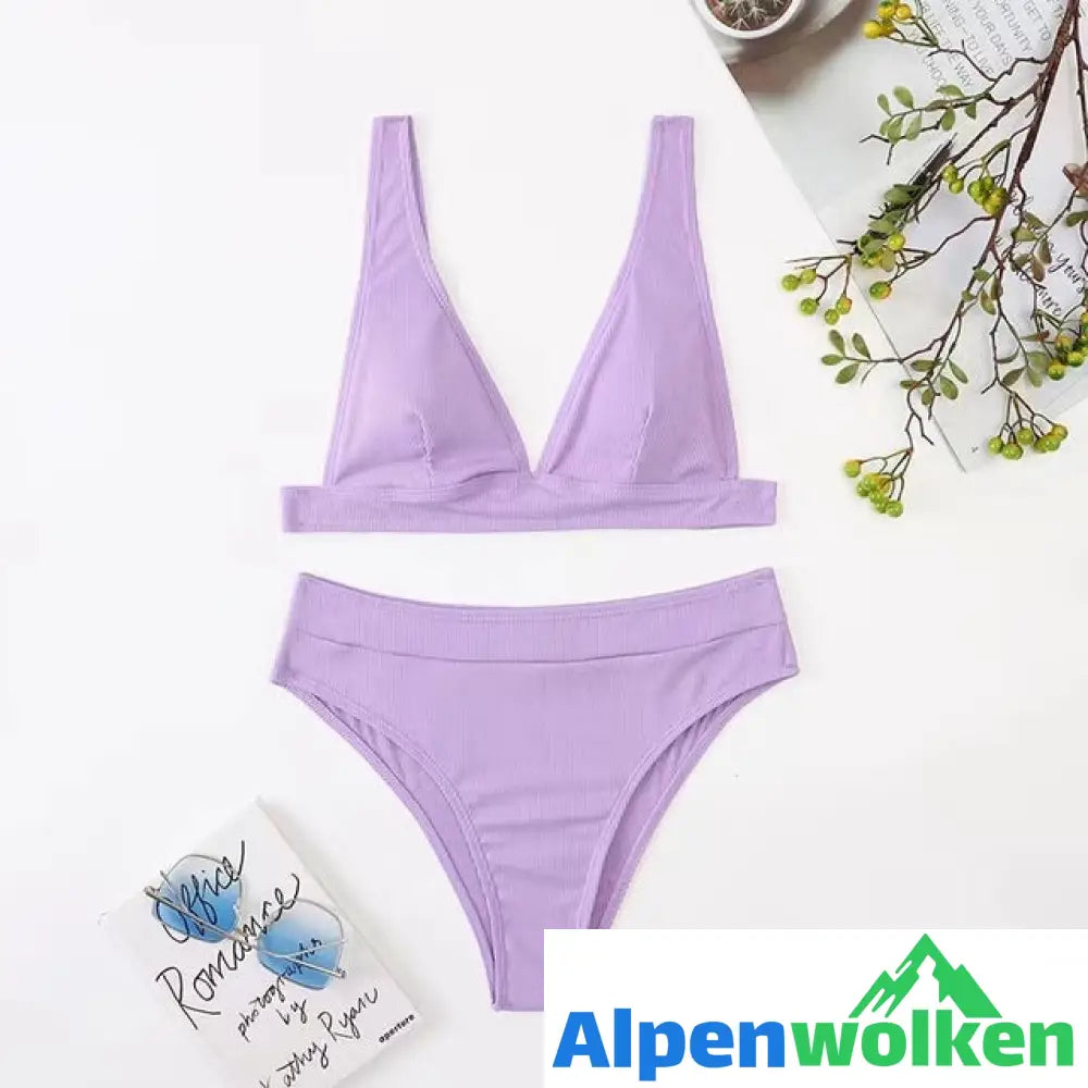 Alpenwolken - Vera - Bikini mit hoher Taille Lavendel