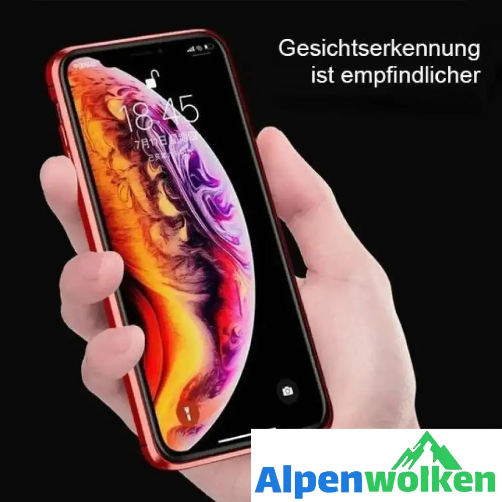 Alpenwolken - Verbesserte Anti-Peep-Magnet-Telefonhülle aus gehärtetem Glas mit zwei Seiten