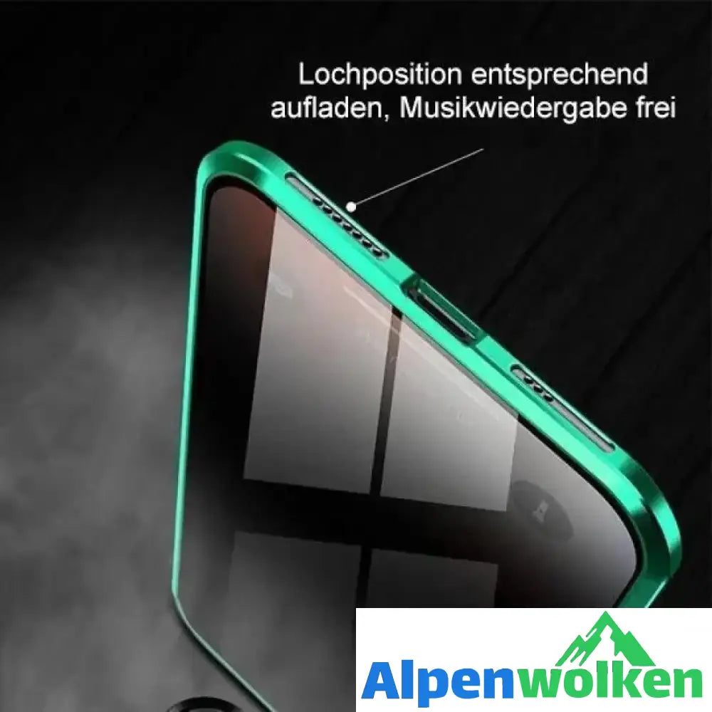 Alpenwolken - Verbesserte Anti-Peep-Magnet-Telefonhülle aus gehärtetem Glas mit zwei Seiten