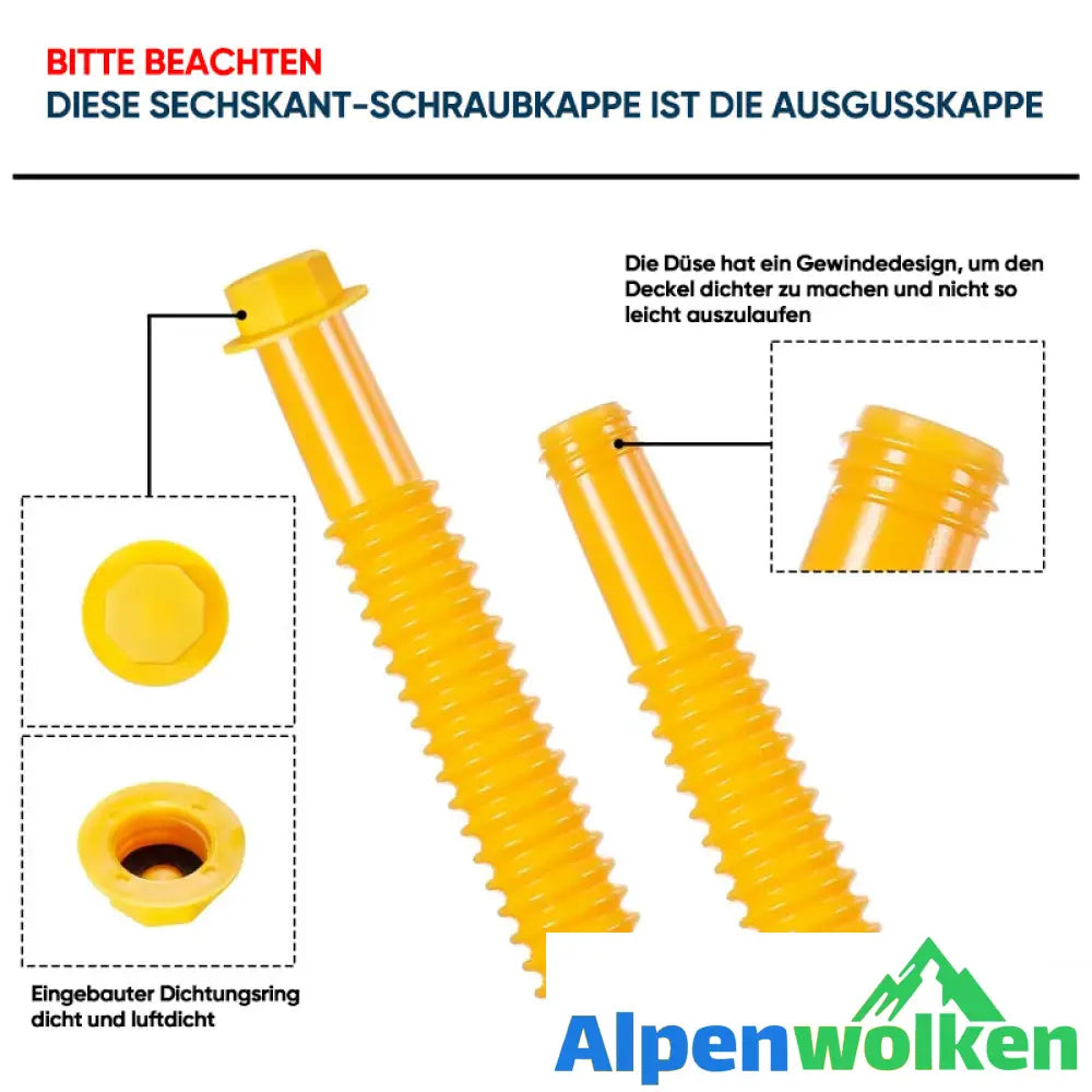 Alpenwolken - Verbesserter Ersatz-Benzinkanisterausgießer mit flexibler Düse