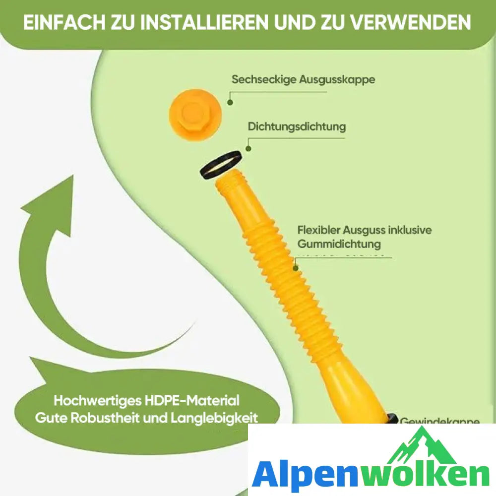 Alpenwolken - Verbesserter Ersatz-Benzinkanisterausgießer mit flexibler Düse