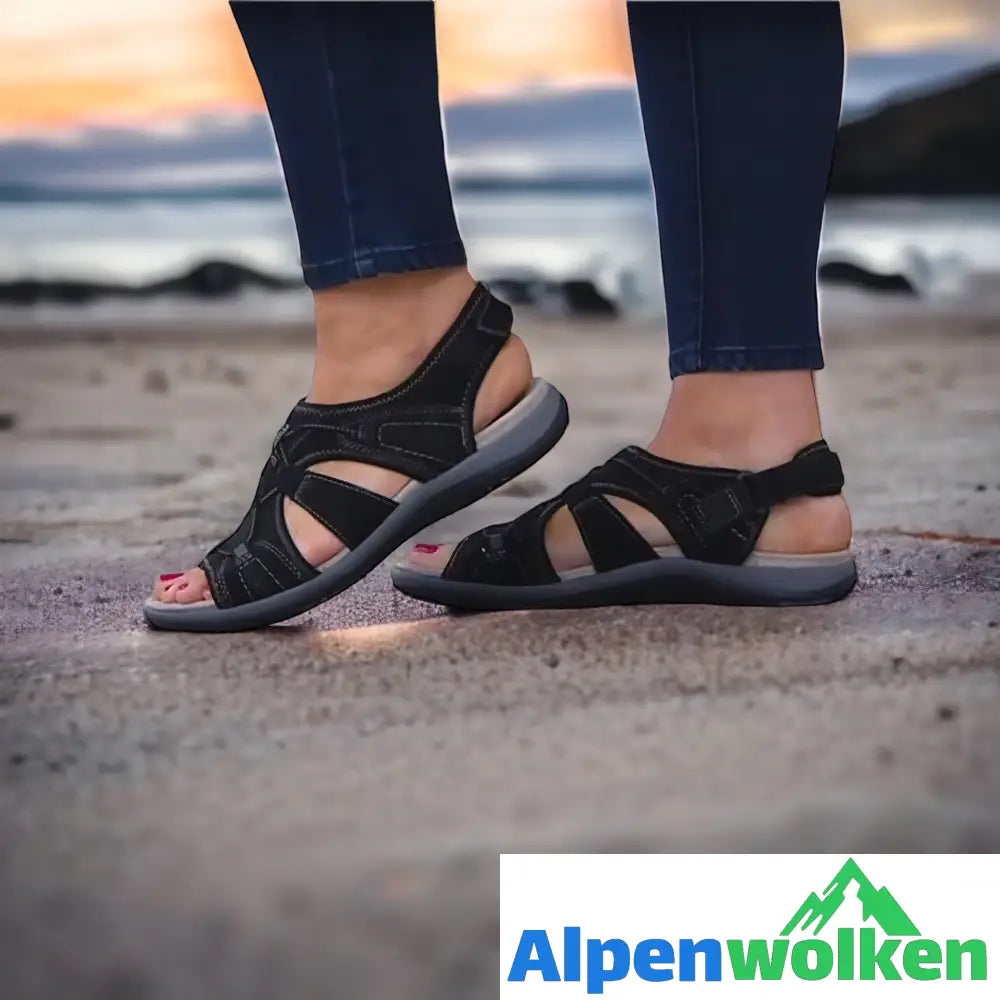 Alpenwolken - VeroComfy™ - Orthopädische Sandalen für Frauen Schwarz