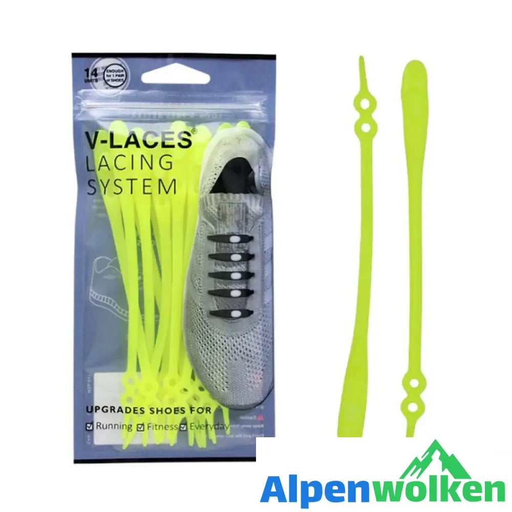 Alpenwolken - Verstellbare Silikon- Schnürsenkel mit zwei Löcher, 14pcs