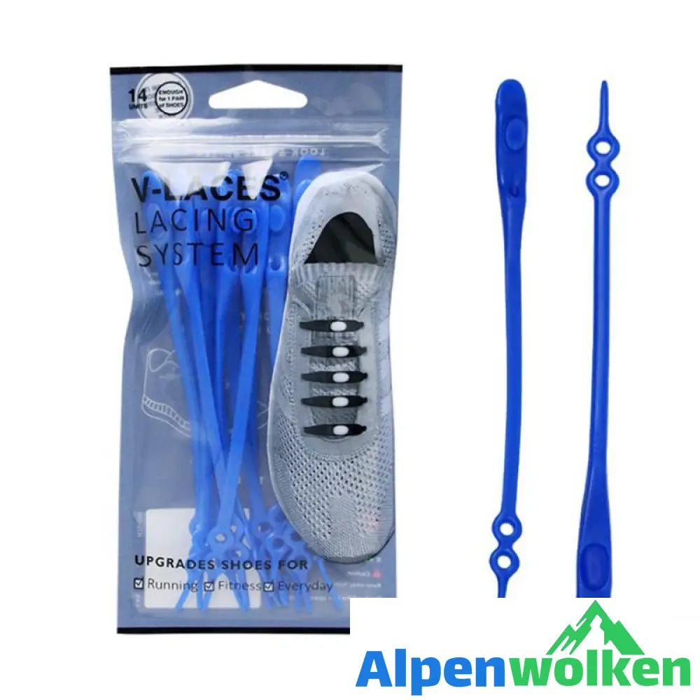 Alpenwolken - Verstellbare Silikon- Schnürsenkel mit zwei Löcher, 14pcs