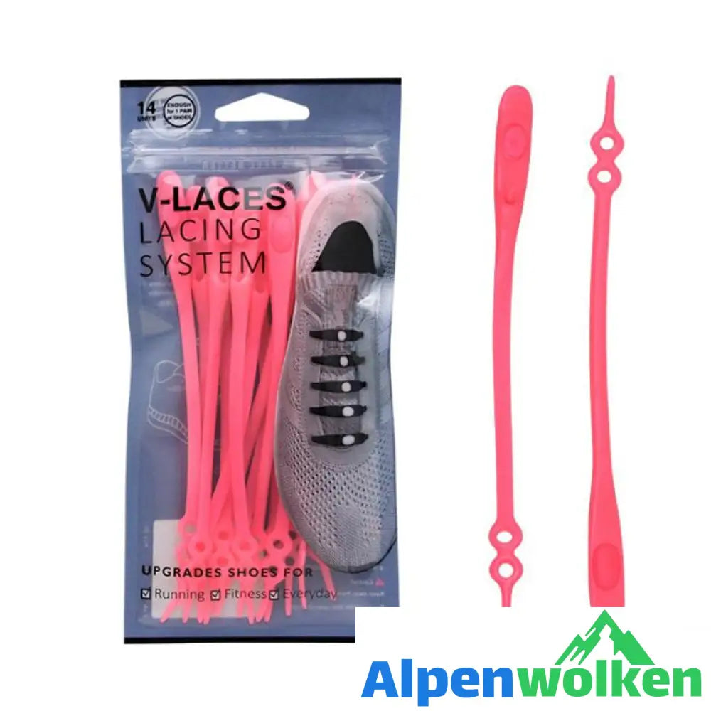 Alpenwolken - Verstellbare Silikon- Schnürsenkel mit zwei Löcher, 14pcs