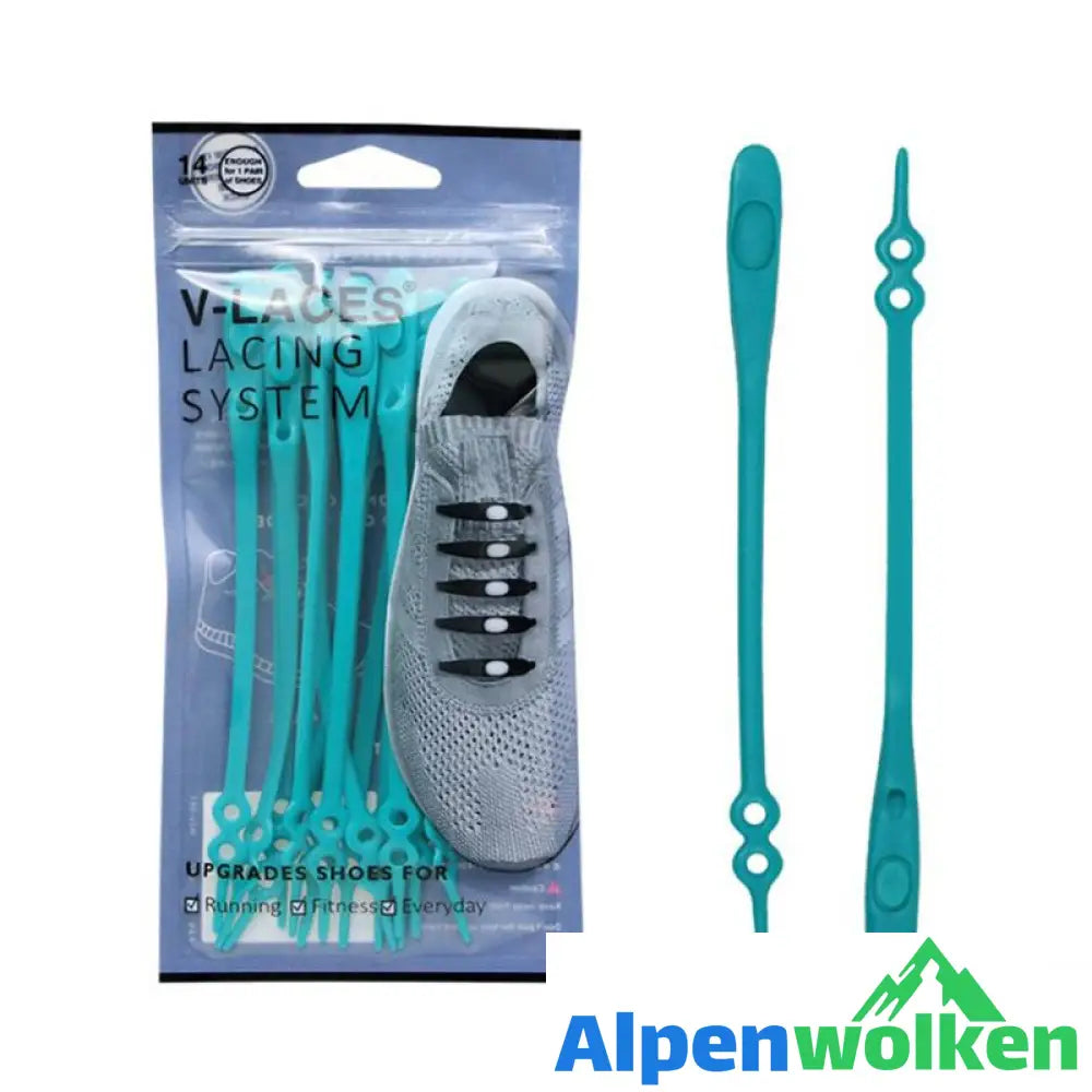 Alpenwolken - Verstellbare Silikon- Schnürsenkel mit zwei Löcher, 14pcs