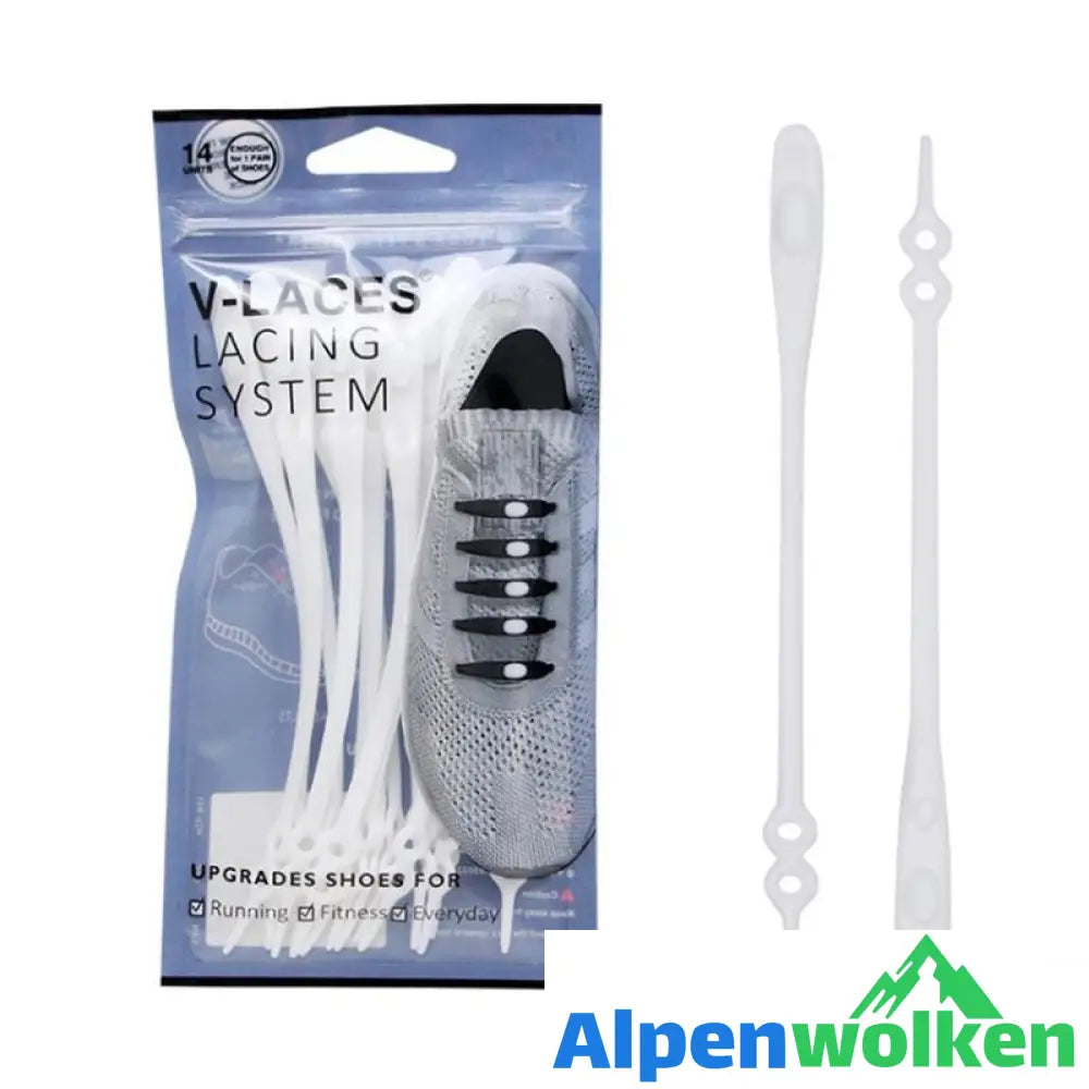 Alpenwolken - Verstellbare Silikon- Schnürsenkel mit zwei Löcher, 14pcs