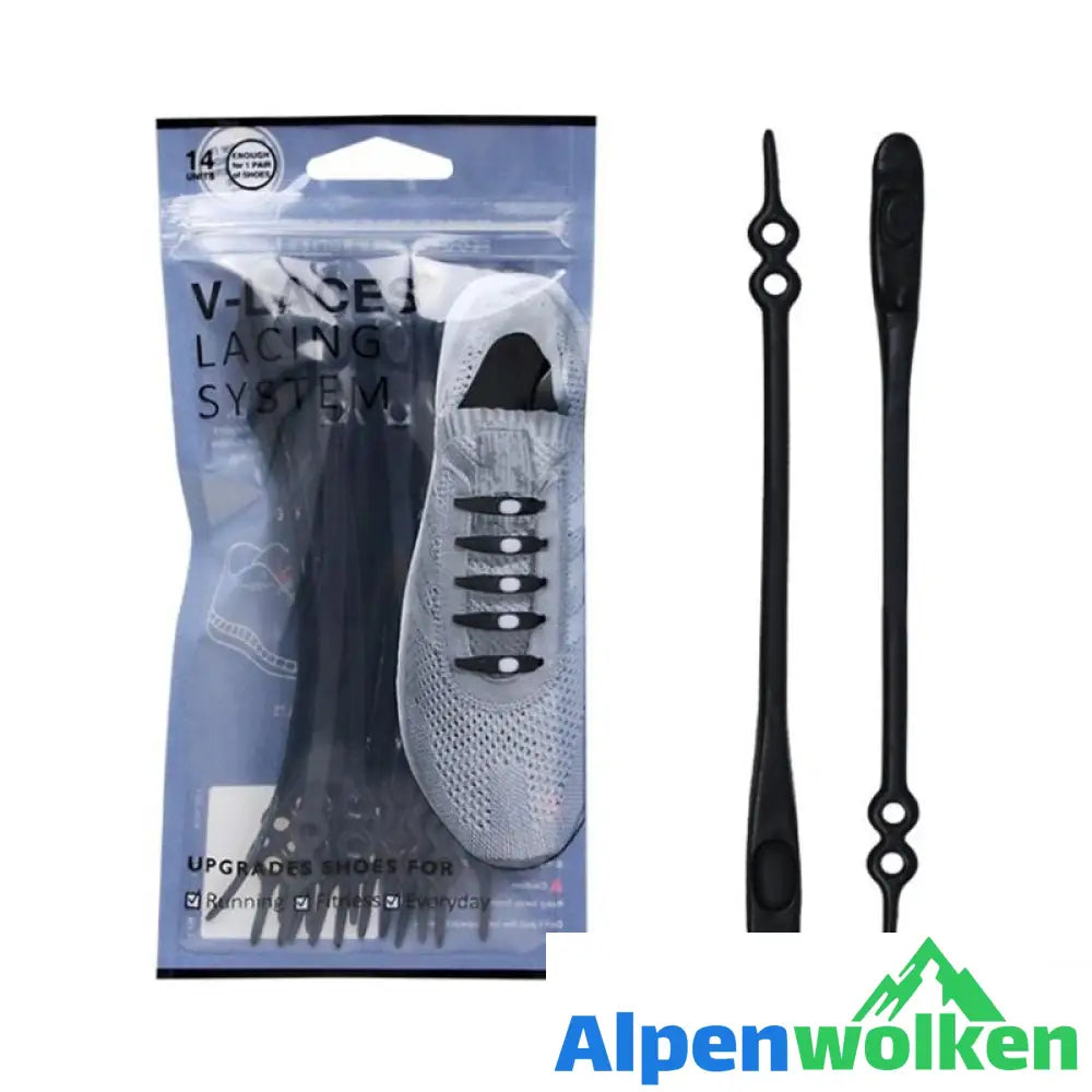 Alpenwolken - Verstellbare Silikon- Schnürsenkel mit zwei Löcher, 14pcs