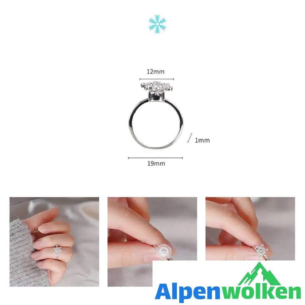 Alpenwolken - Verstellbarer Drehbarer ring und Ringbox für Damen