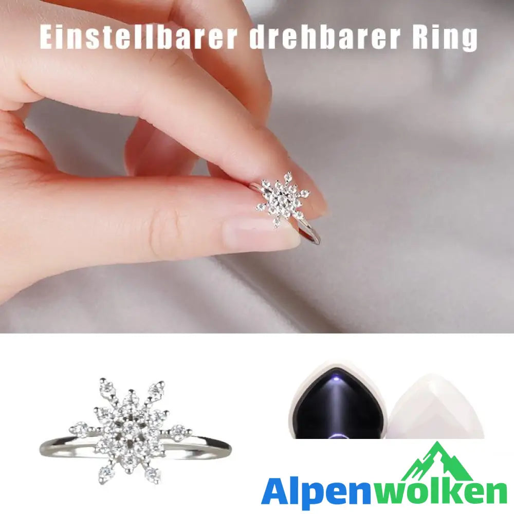 Alpenwolken - Verstellbarer Drehbarer ring und Ringbox für Damen