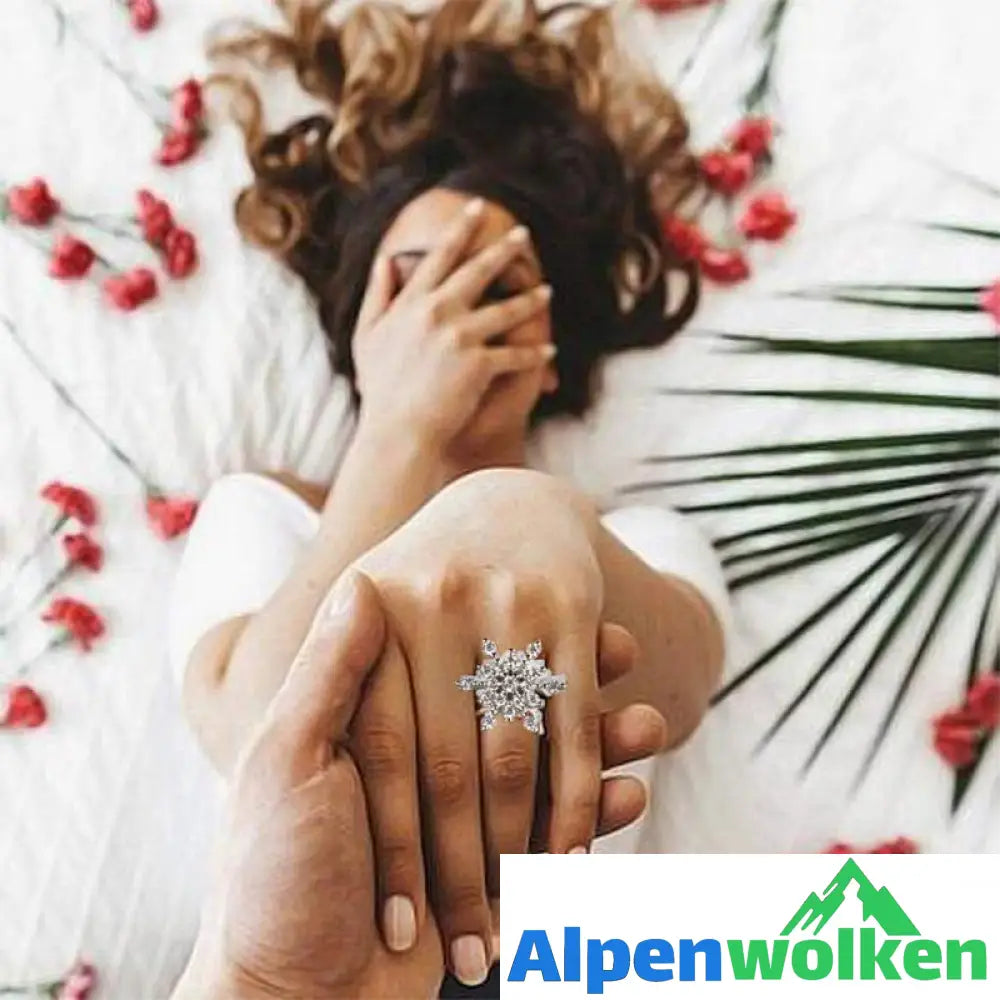 Alpenwolken - Verstellbarer Drehbarer ring und Ringbox für Damen