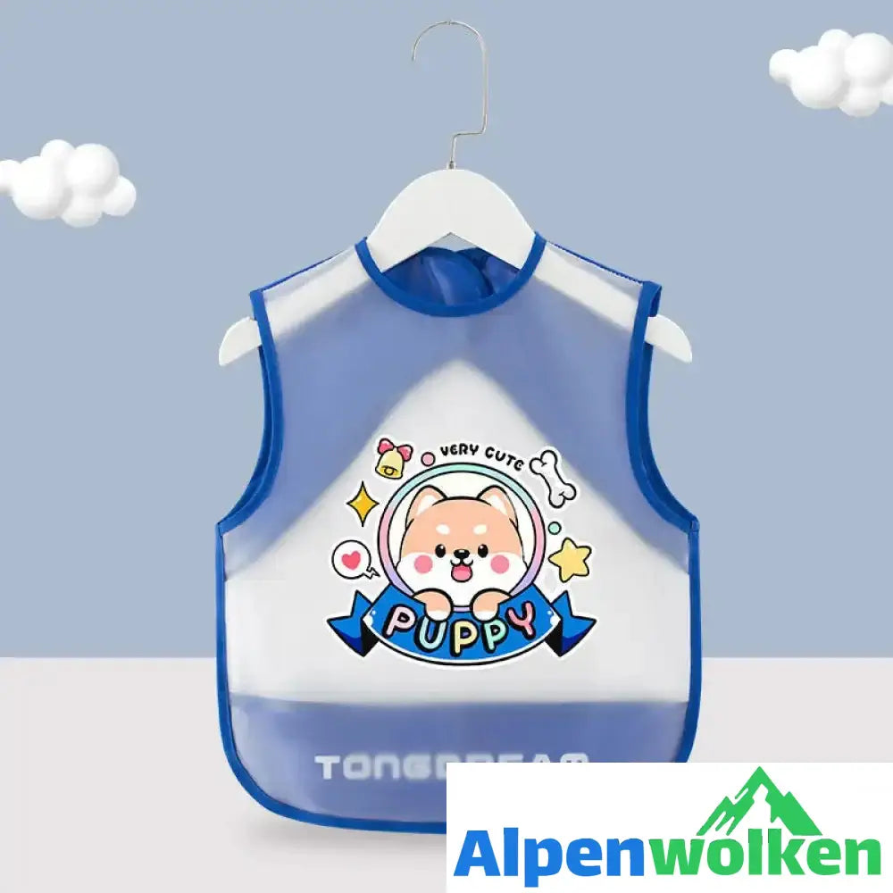 Alpenwolken - Verstellbares Kinderlätzchen Blauer Welpe