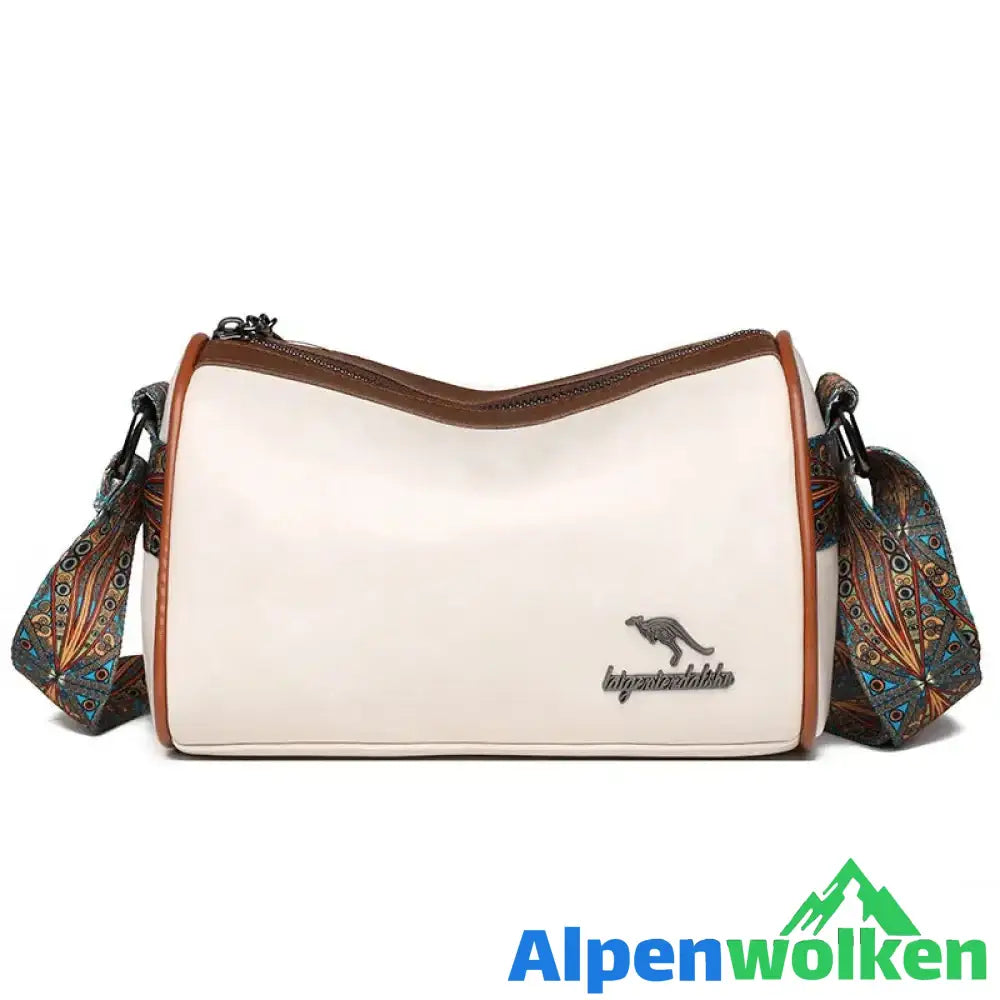 Alpenwolken - Vielseitige Umhängetasche mit breitem Schultergurt für Damen Beige