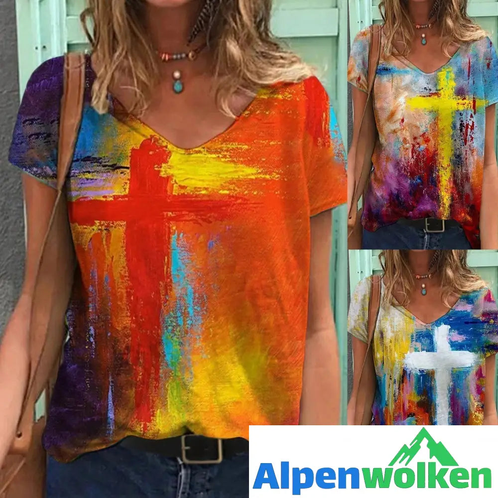 Alpenwolken - Vintage Cross Grafik-T-Shirts