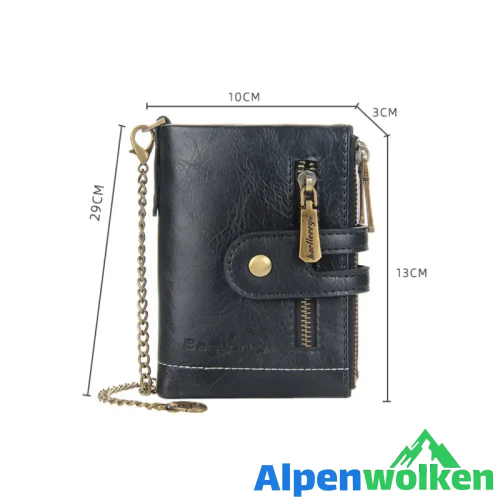 Alpenwolken - Vintage Doppelreißverschluss Brieftasche mit mehreren Kartenfächern für Herren