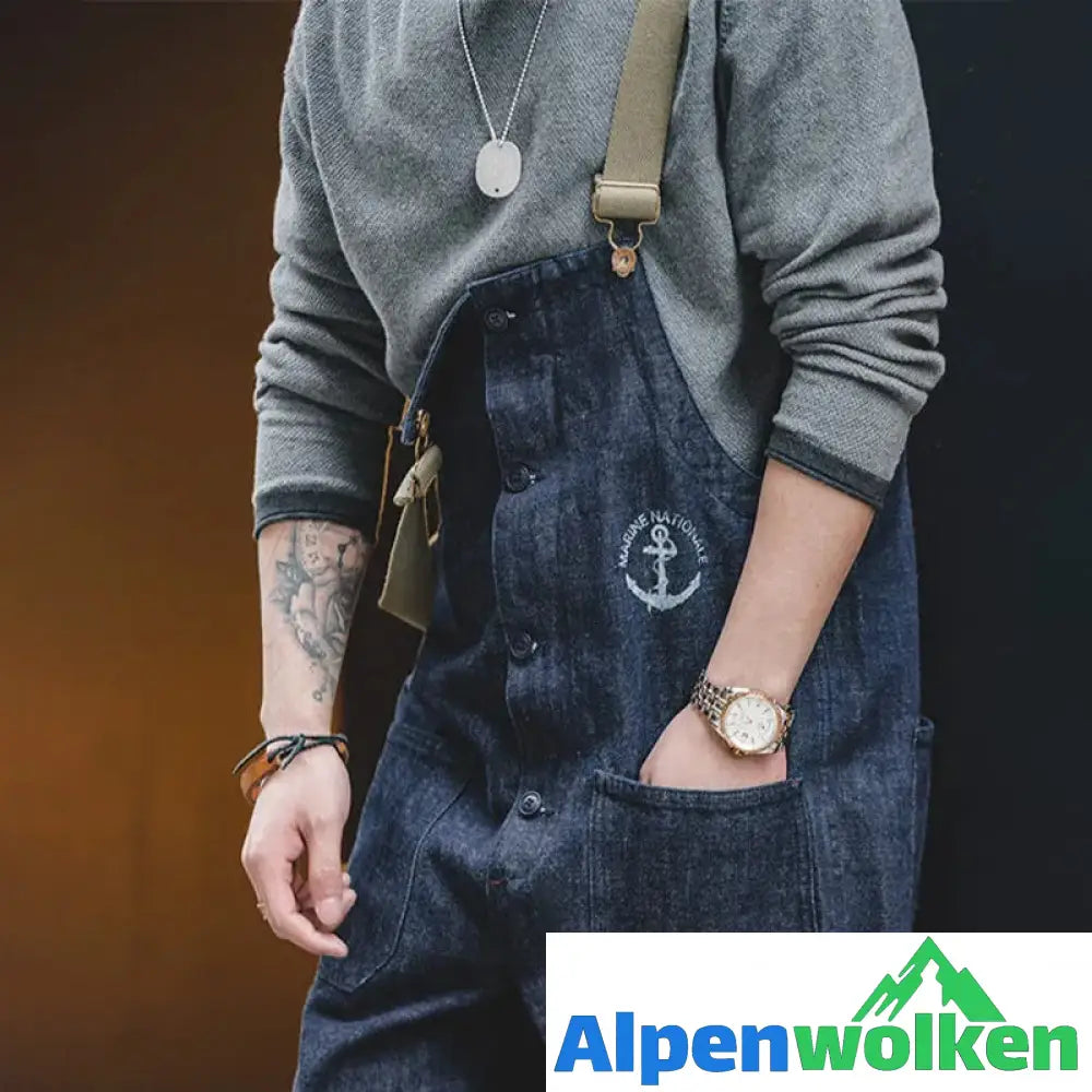 Alpenwolken - Vintage-Marine-Denim-Overall