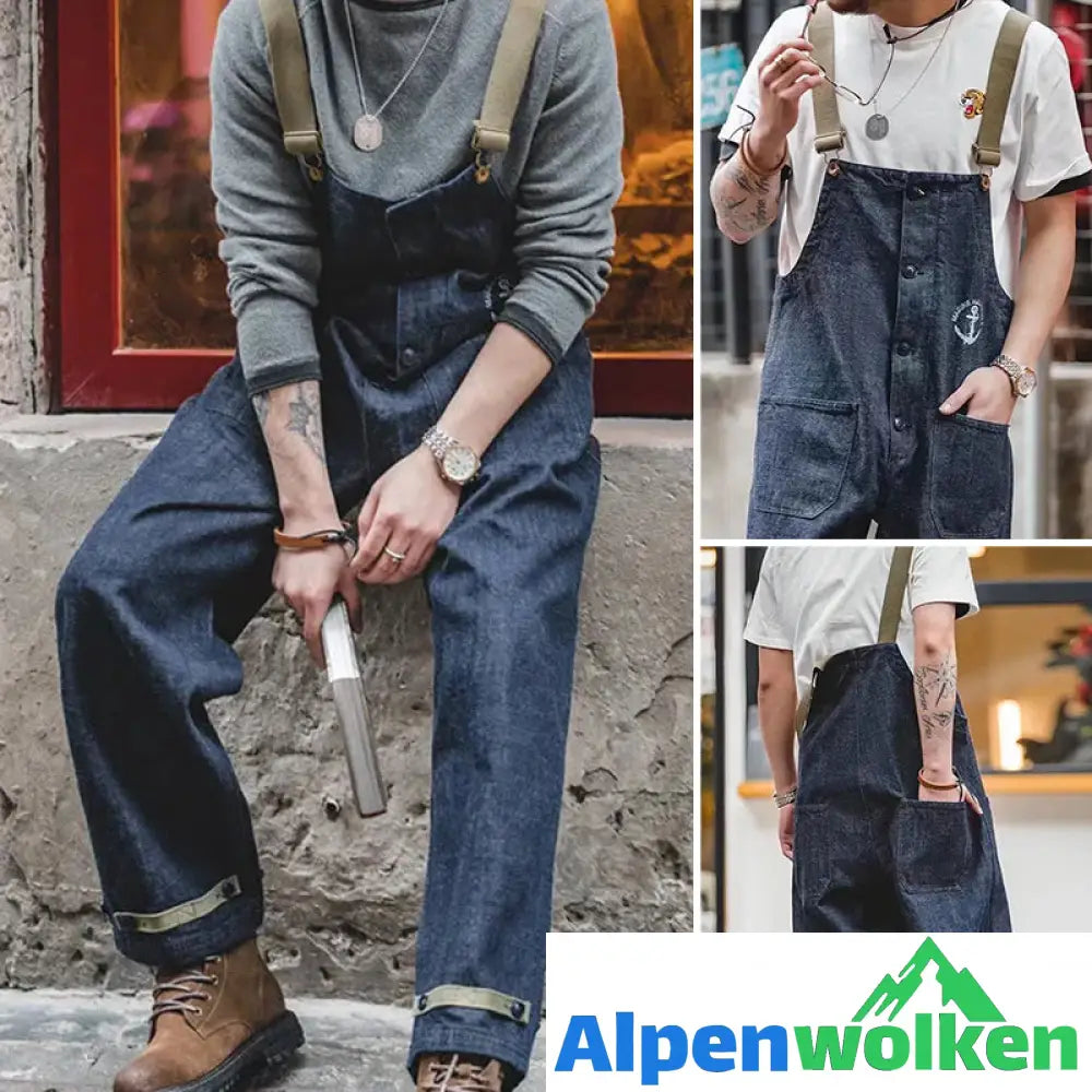 Alpenwolken - Vintage-Marine-Denim-Overall