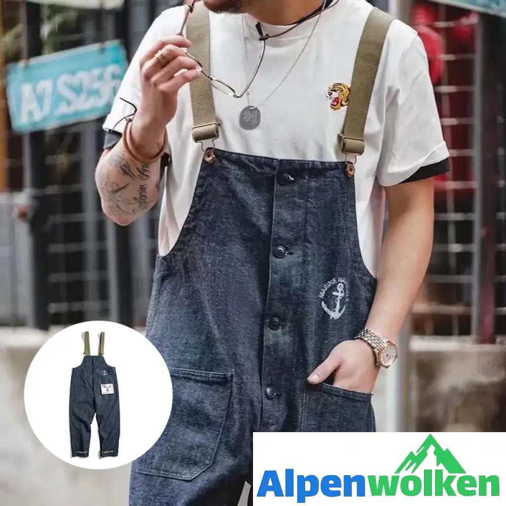 Alpenwolken - Vintage-Marine-Denim-Overall