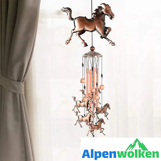 Alpenwolken - Vintage Metall Messing Pferd Windspiele