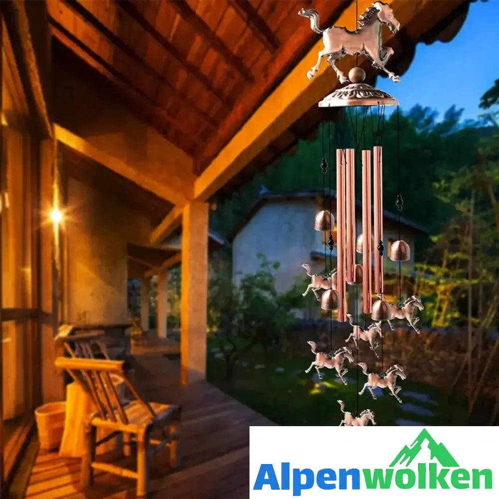 Alpenwolken - Vintage Metall Messing Pferd Windspiele