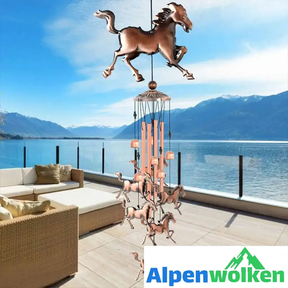 Alpenwolken - Vintage Metall Messing Pferd Windspiele