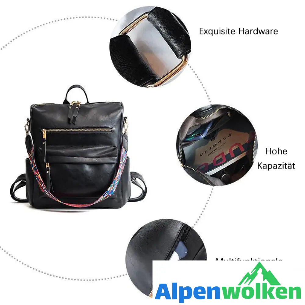 Alpenwolken - Vintage-Rucksack für Damen mit großem Fassungsvermögen